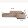 Olio Autentico Sofa narożna w kształcie litery L Tkanina Raven 34